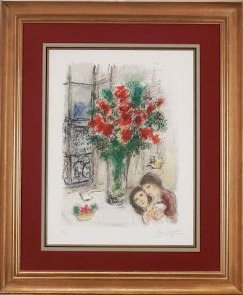 Red Flowers (M.705) by Marc Chagall