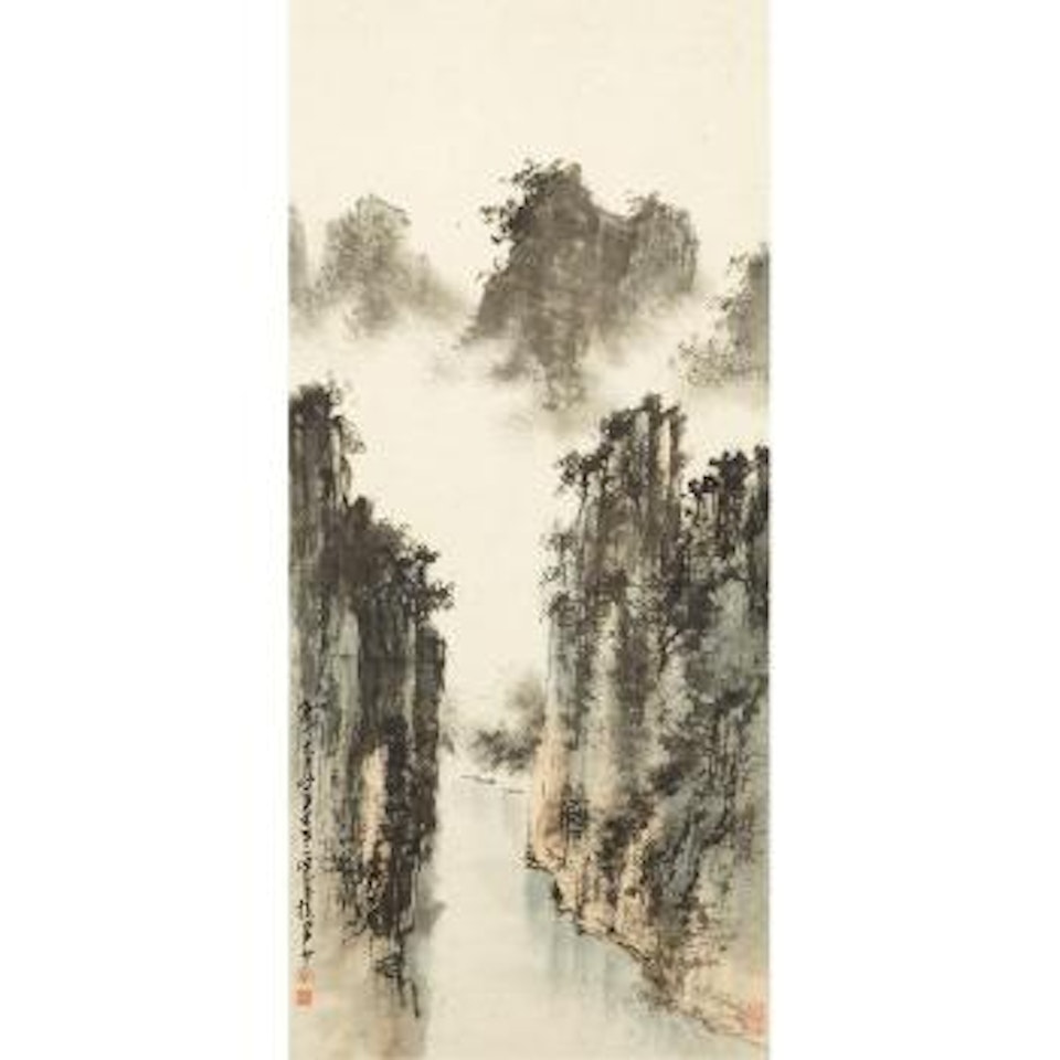 Landscape and boats by Zhao Shao'ang