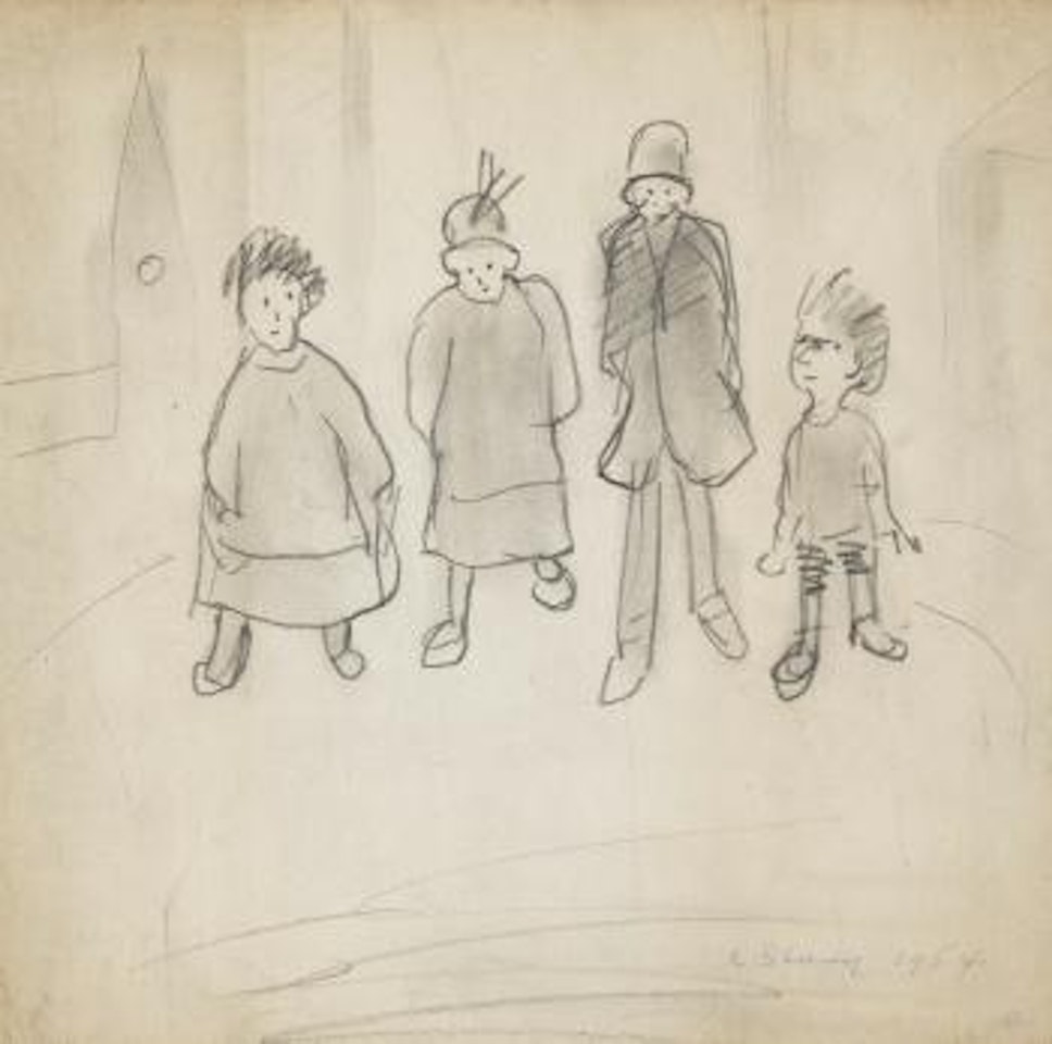 Figures In The Street by Laurence Stephen Lowry