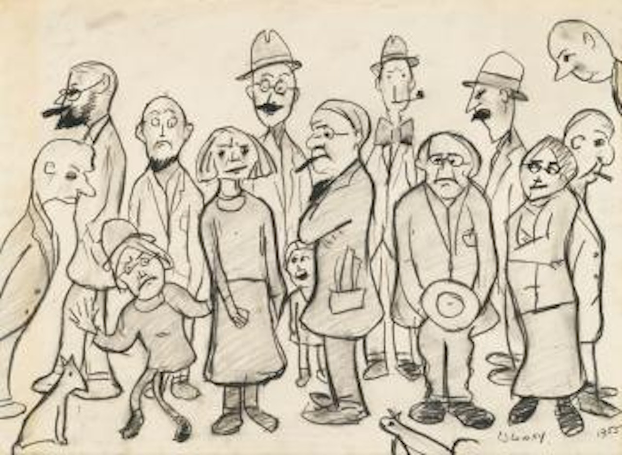Large Figure Group by Laurence Stephen Lowry