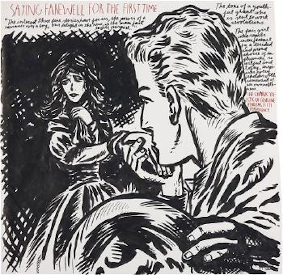 Untitled (Saying farewell for the first time) by Raymond Pettibon