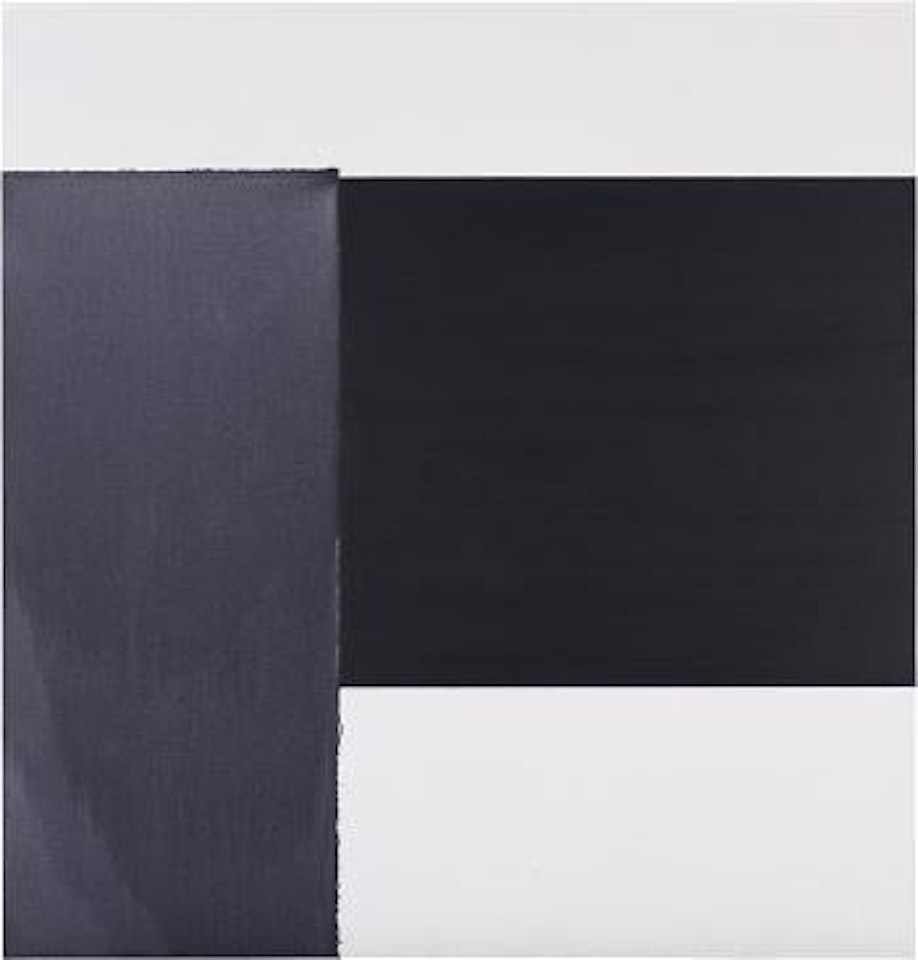 Exposed Painting Paynes Grey/Violet on White by Callum Innes