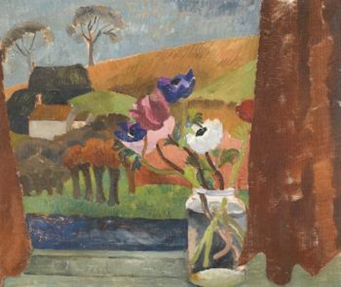 Anemones In Window, Broadchalke, Wilts. by Christopher Wood