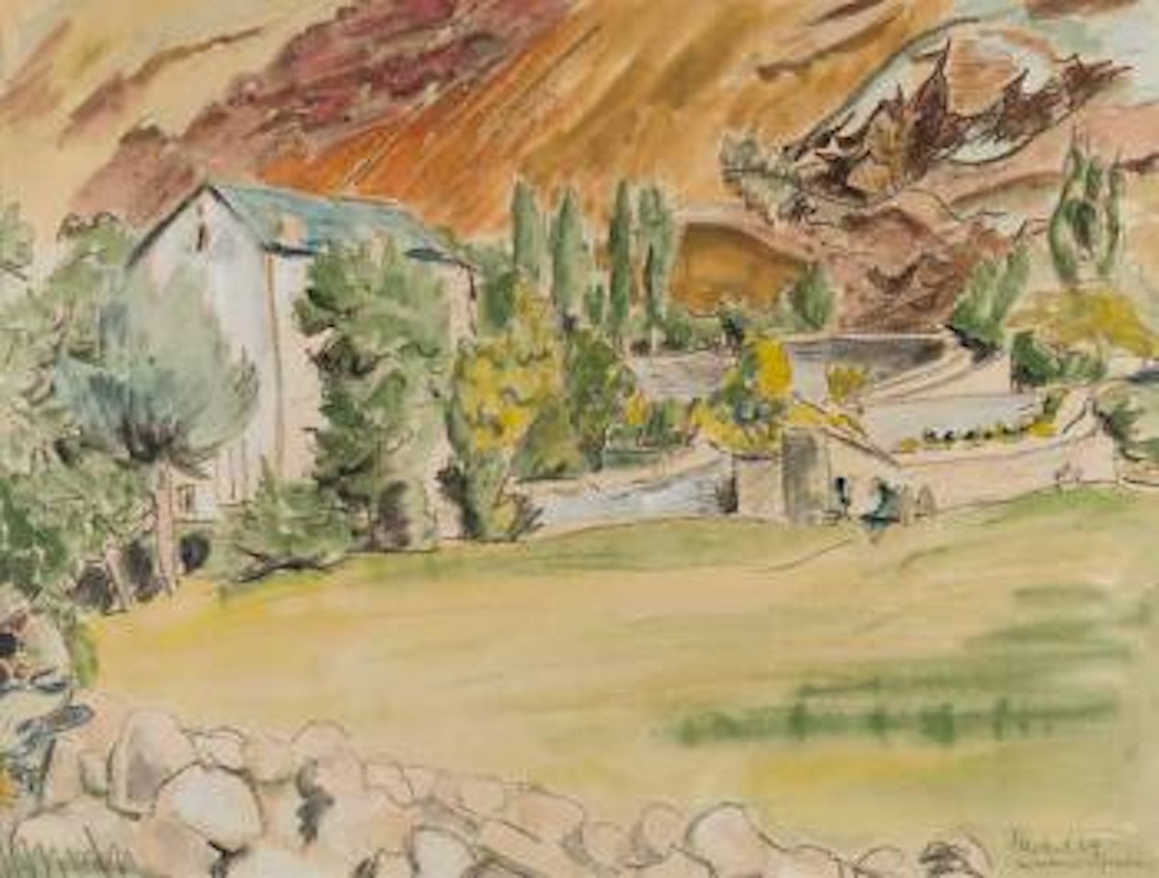 Haus in d.(en) Pyrenäen by Erich Heckel