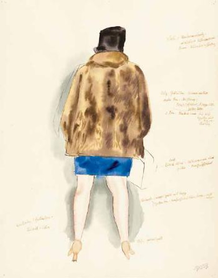 Dame in kurzem Rock und Pelz by George Grosz
