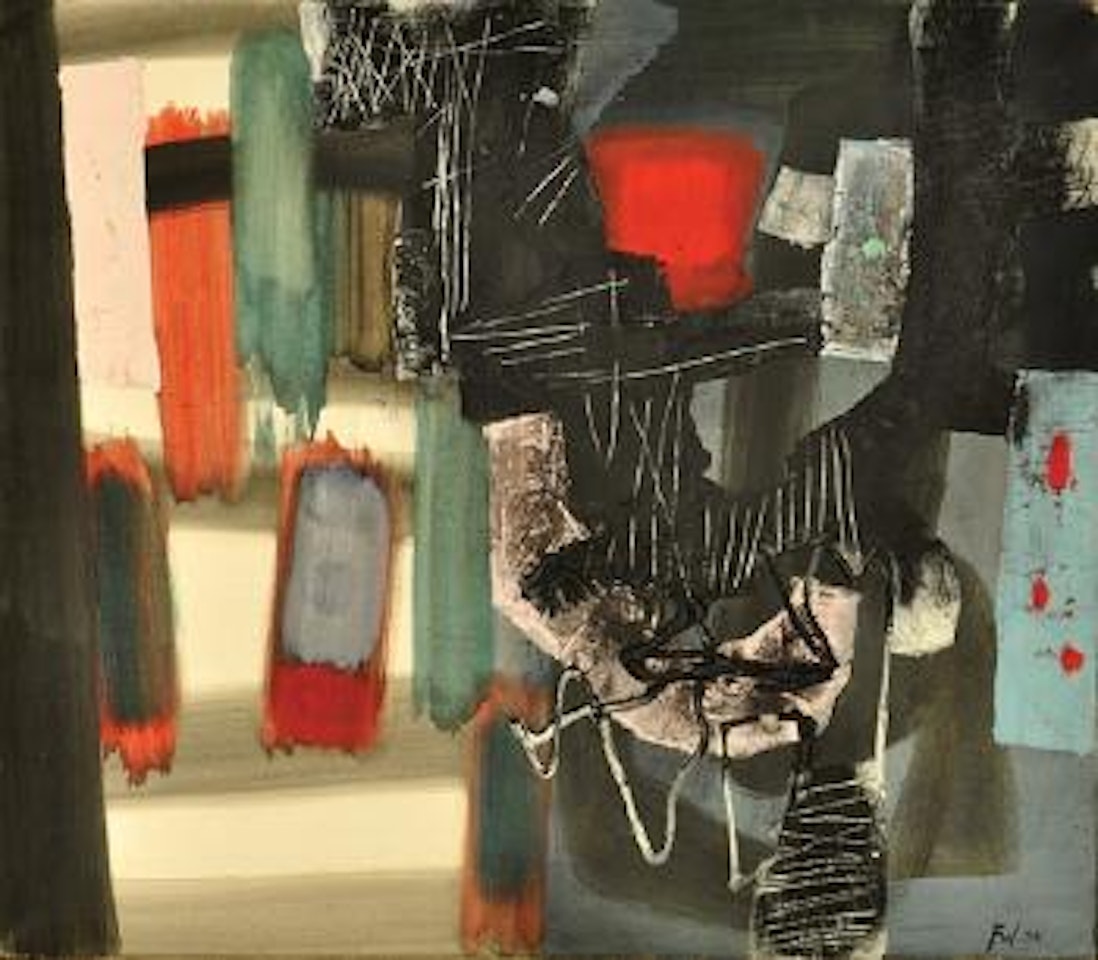 Behind black by Fritz Winter