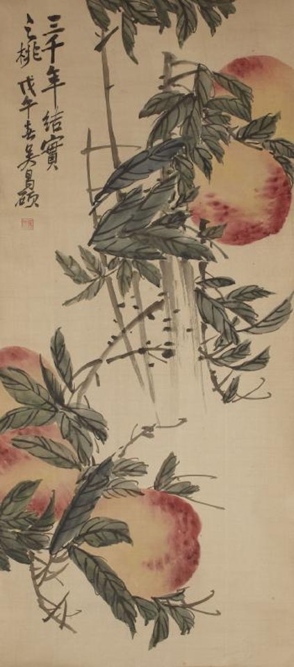 Peaches and foliage by Wu Changshuo