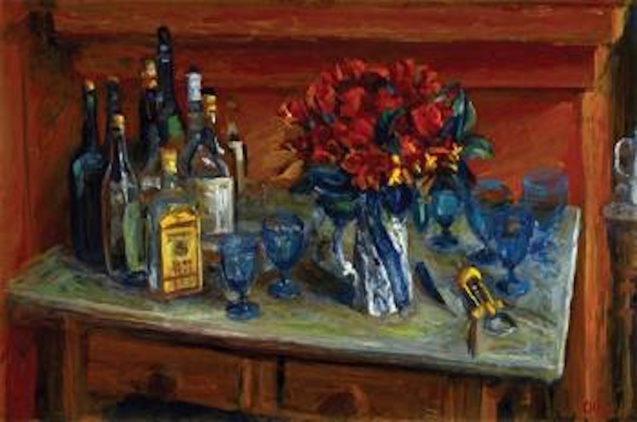 The drinks table, Duxford Street by Margaret Hannah Olley