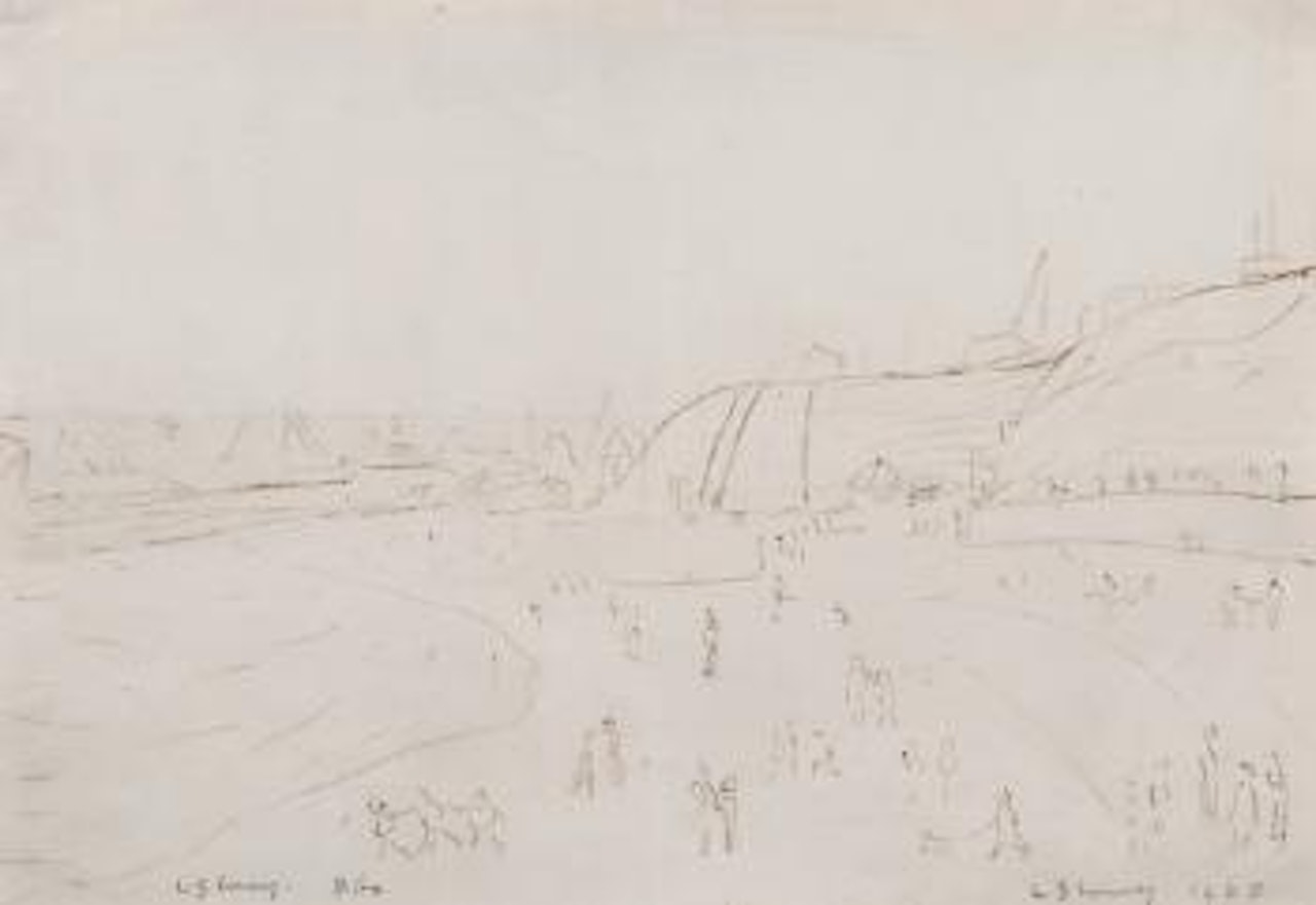 Untitled (Beach scene) by Laurence Stephen Lowry