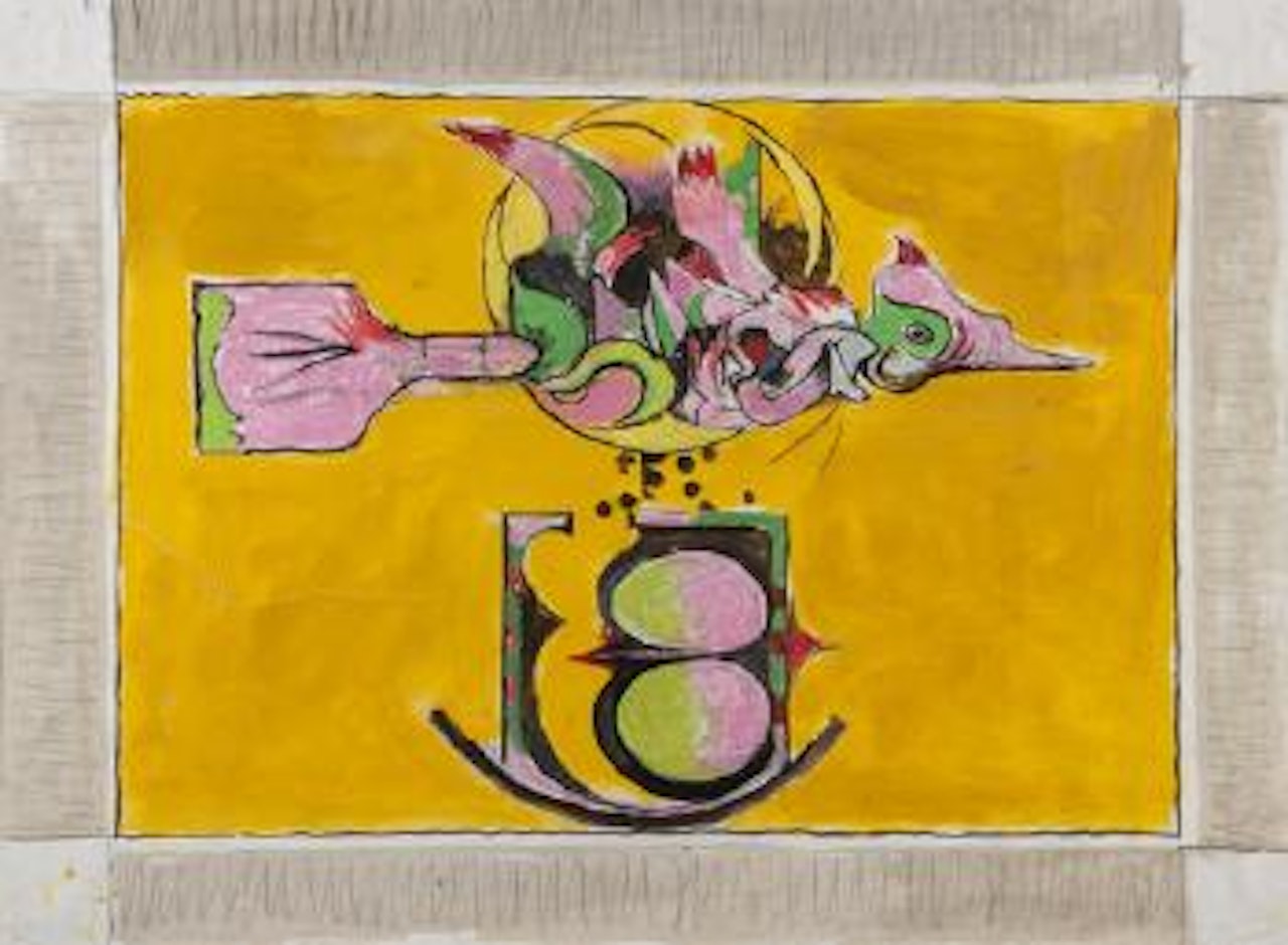 Study for carpet design (Bird and Split Rock) by Graham Sutherland