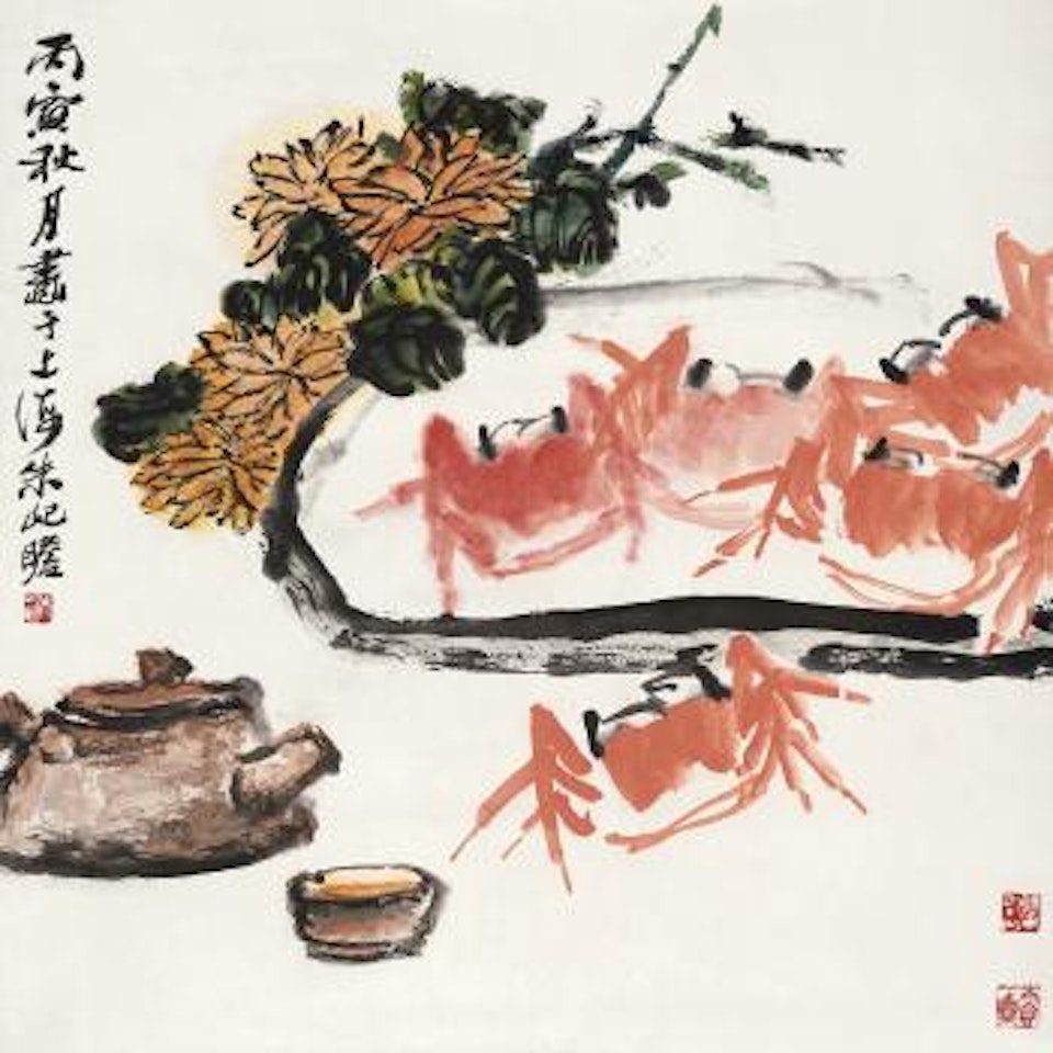 Chrysanthemums And Crabs by Zhu Qizhan