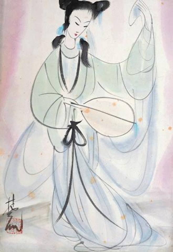 A Beauty With A Fan by Lin Fengmian