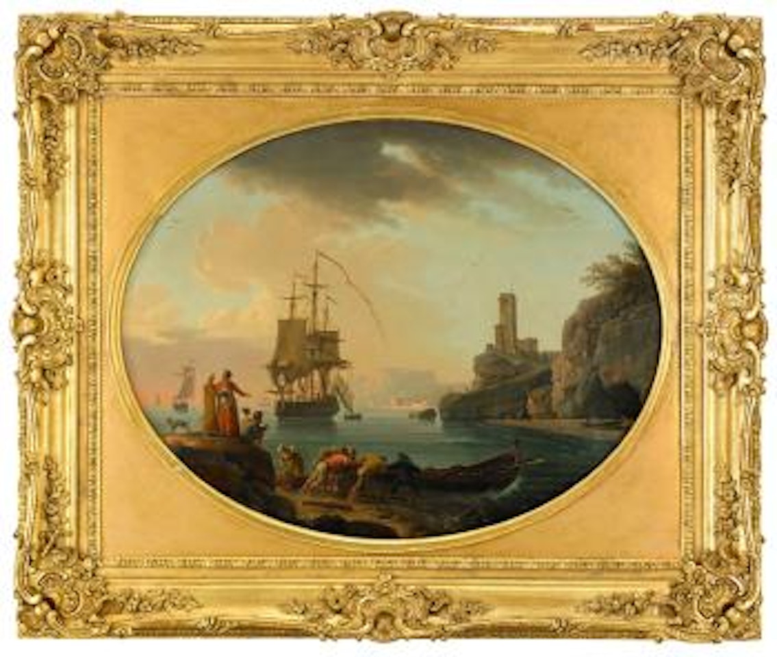 Hamnmotiv från medelhavet by Claude Joseph Vernet
