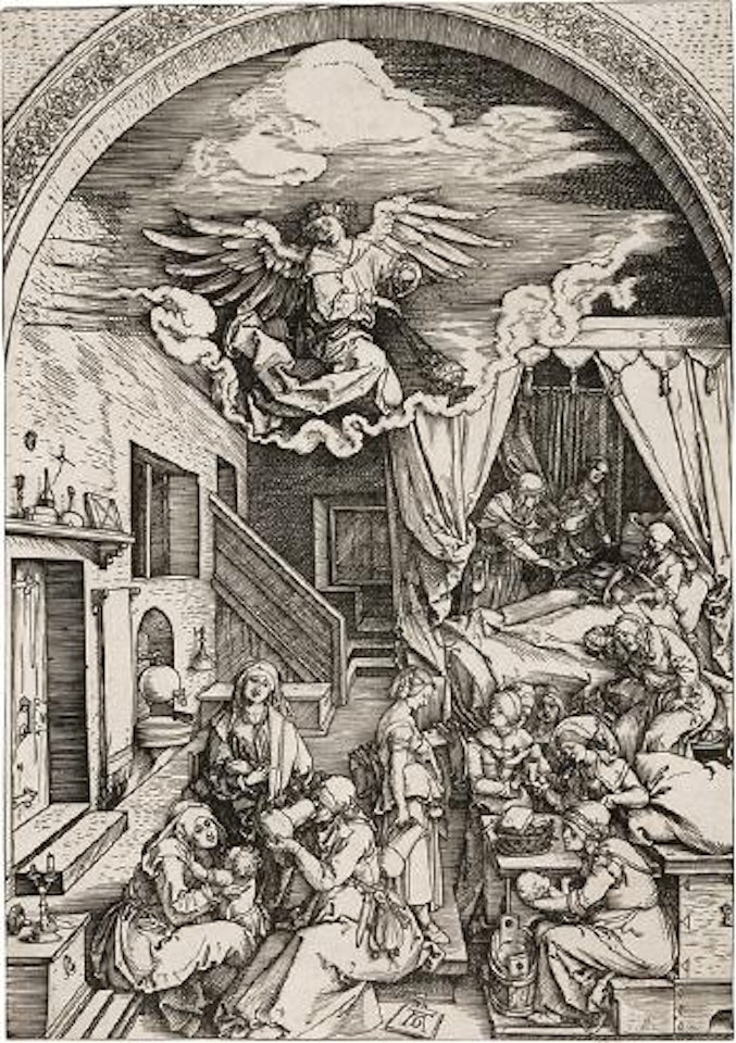 Die Geburt Mariens - Die Wochenstube by Albrecht Dürer