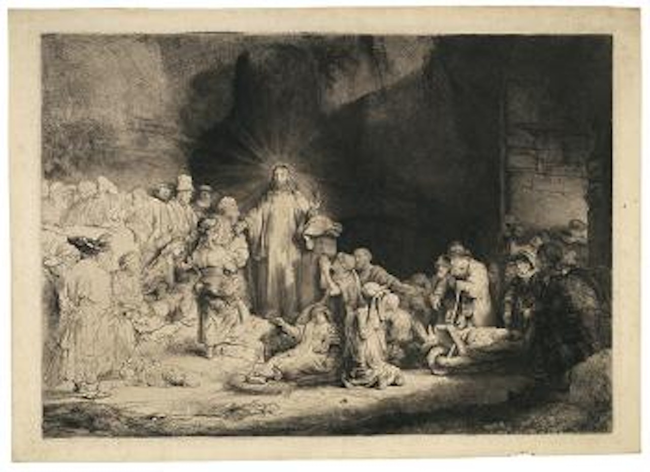 Christus heilt die Kranken Genannt 'Das Hundertguldenblatt' by Attributed to Rembrandt Harmensz van Rijn