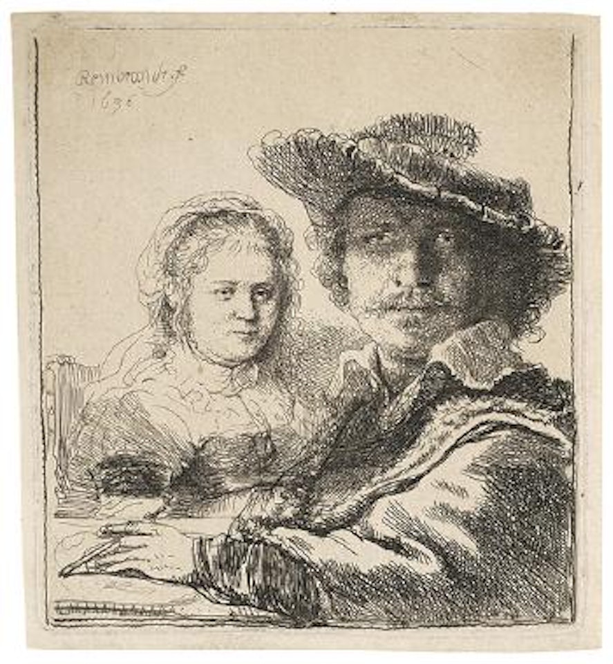 Rembrandt mit Saskia by Attributed to Rembrandt Harmensz van Rijn
