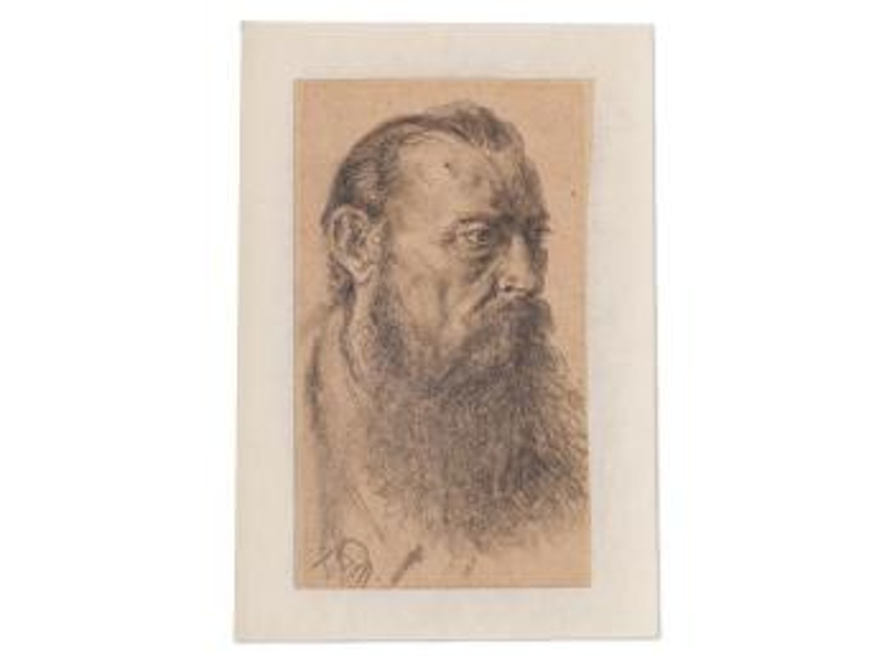 Study of a male head by Adolph Menzel