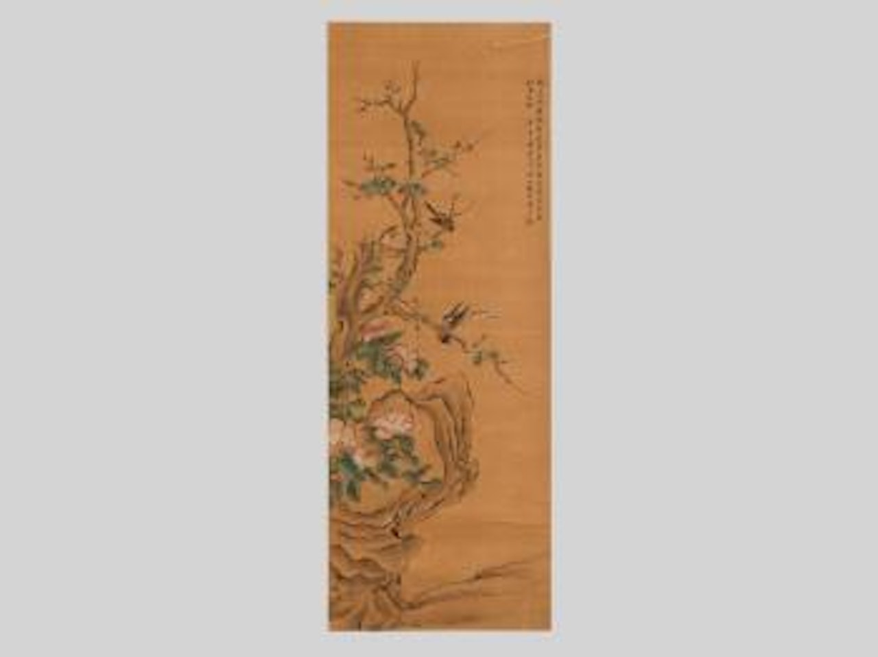 Birds on cherry tree branch by Lu Zhi