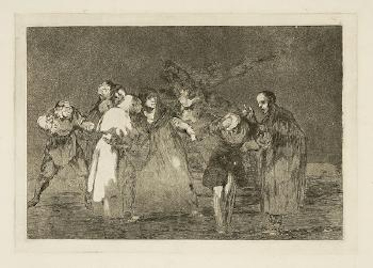 Sanan cuchilladas mas no malas palabras - Wounds heal quicker than hasty words - Eine Frau will einen Mann mit doppelten Armen und eine andere Frau mit zwei Gesichtern vereinigen by Francisco José de Goya