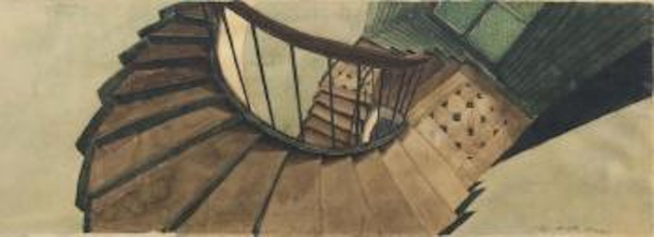 Escalier du 54 rue de Seine à Paris by Sam Szafran