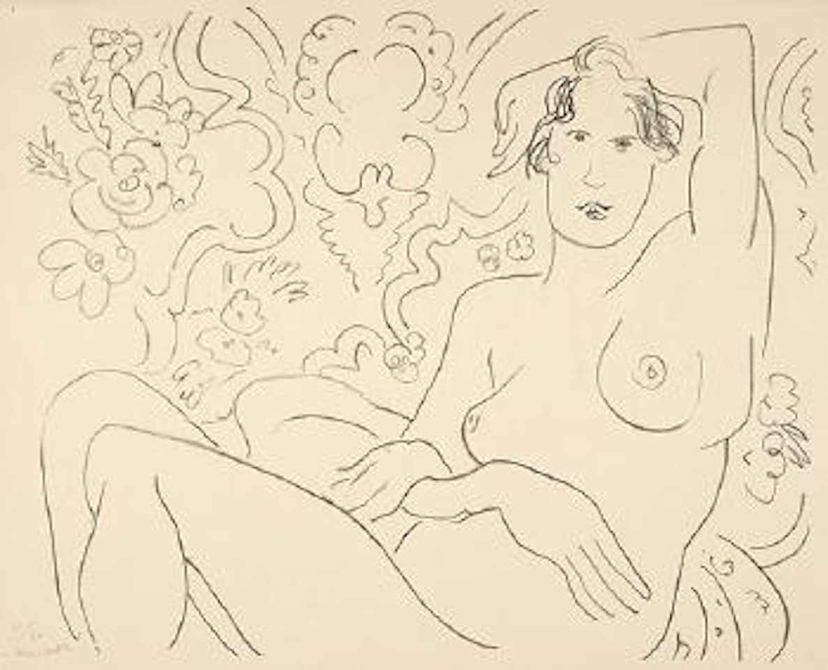 Nu assis, bras gauche sur la tête by Henri Matisse