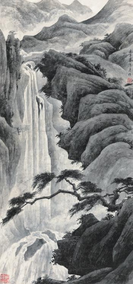 Waterfall In The Mountain by Lengyue Tao