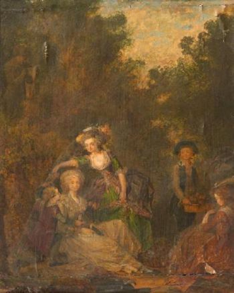 Portrait de famille dans un parc by Jean Frédéric Schall