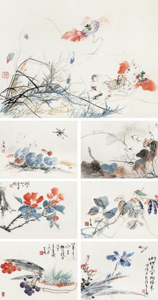 Flowers And Insects by Wang Xuetao