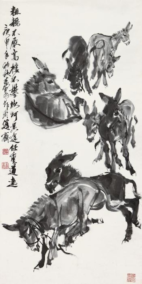 A Group Of Donkey by Huang Zhou