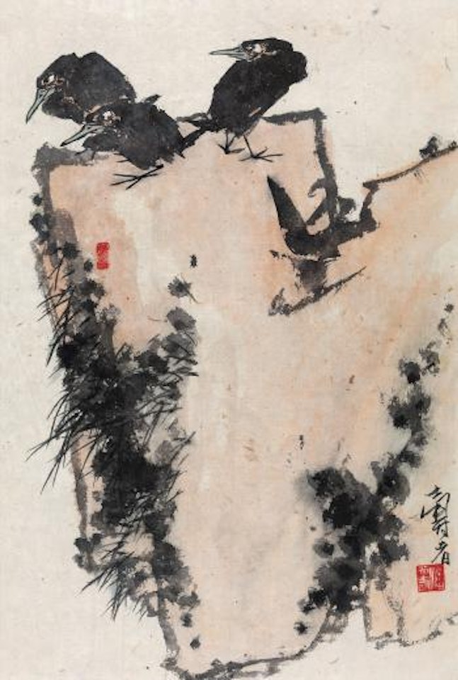 Birds On The Rock by Pan Tianshou