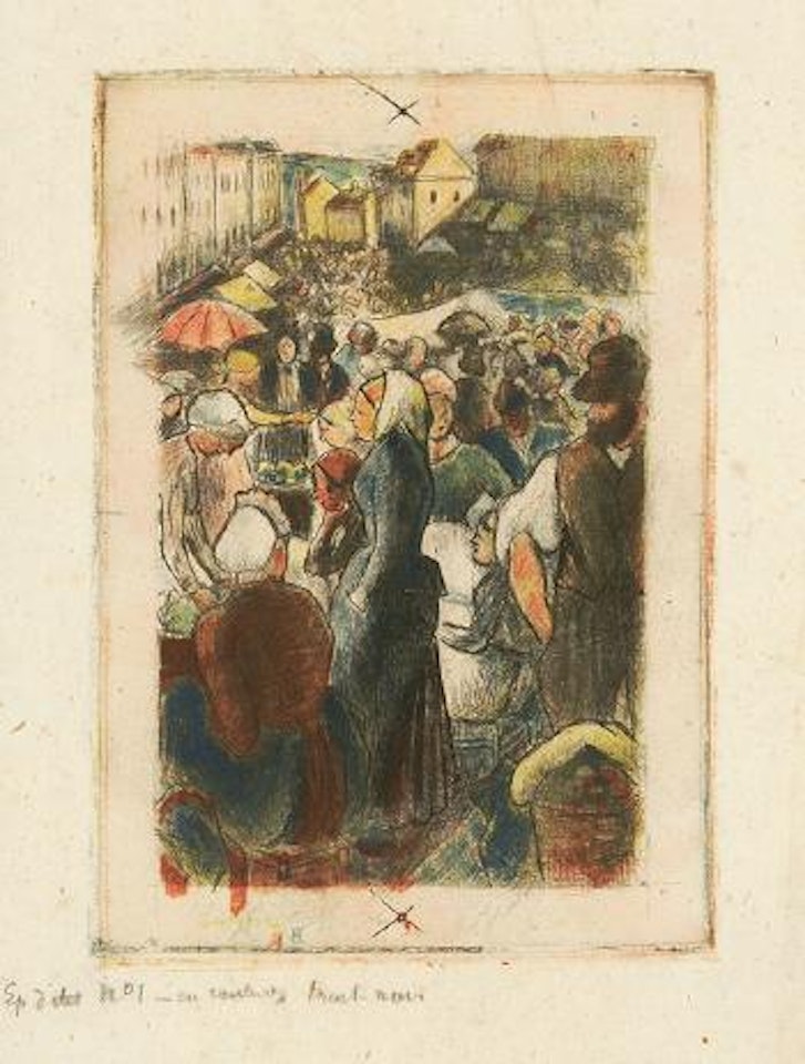 Marché de Gisors (Rue Cappeville) by Camille Pissarro