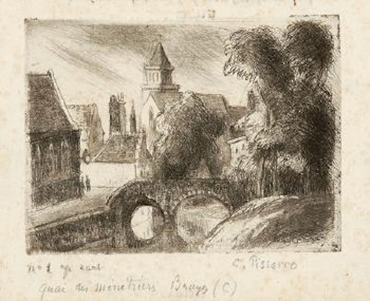 Quai des Ménétriers, à Bruges by Camille Pissarro