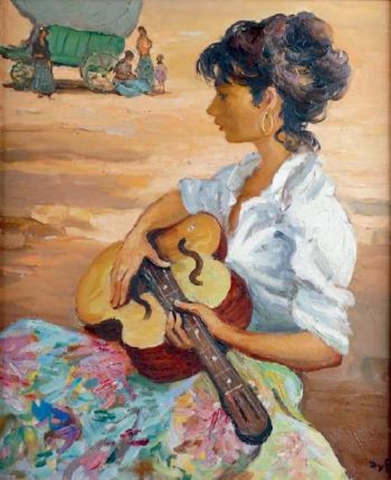 La jeune guitariste by Marcel Dyf