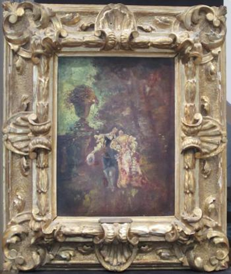 Couple dans un parc by Adolphe Monticelli
