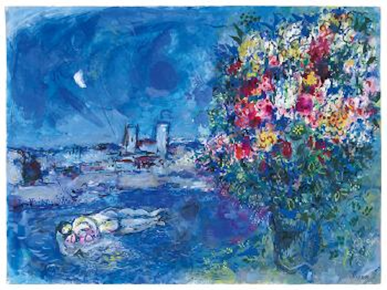 Bouquet au Cap d'Antibes en juillet by Marc Chagall