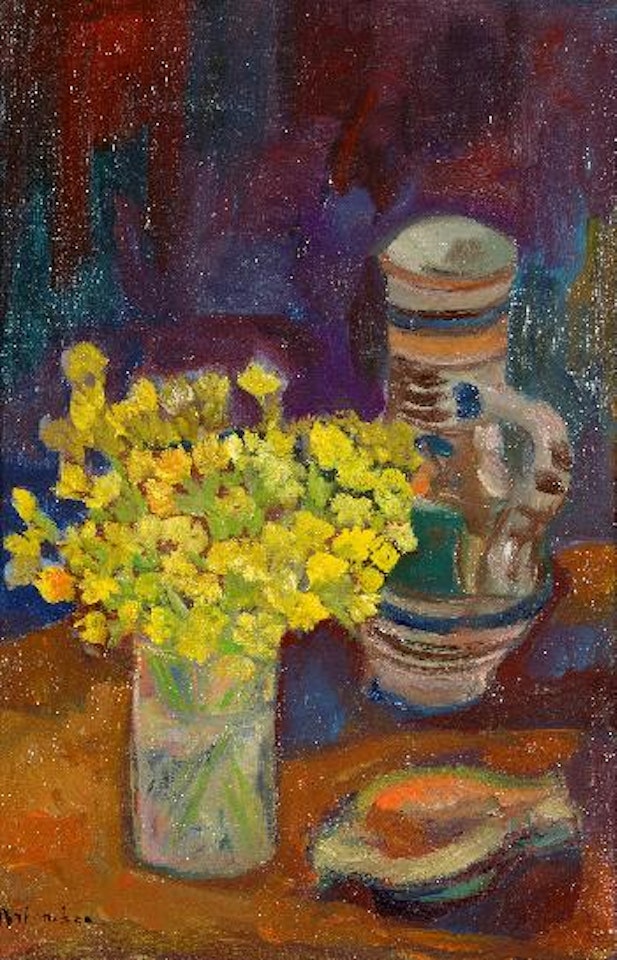 Composition au vase de fleurs et au pichet by Maurice Brianchon