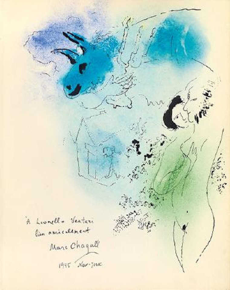 Bouc bleu au chandelier pour Lionello Venturi by Marc Chagall