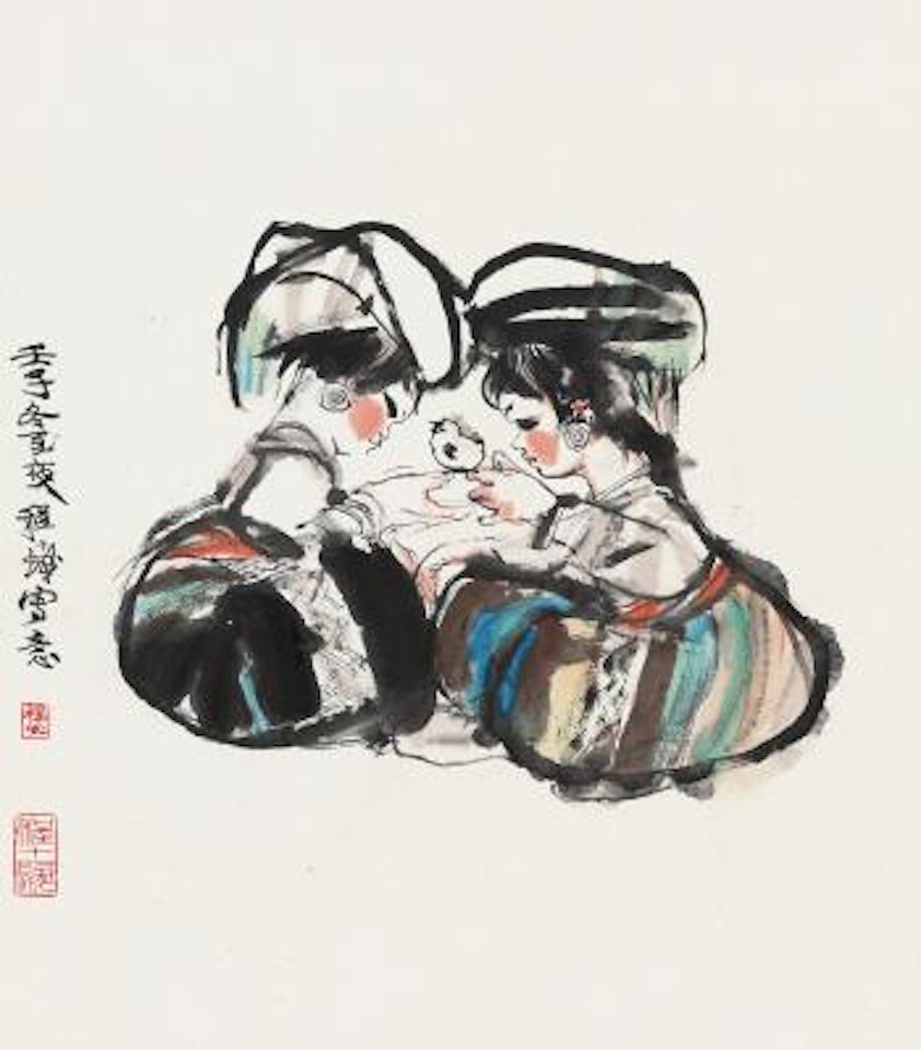 Two Young Girls by Cheng Shifa