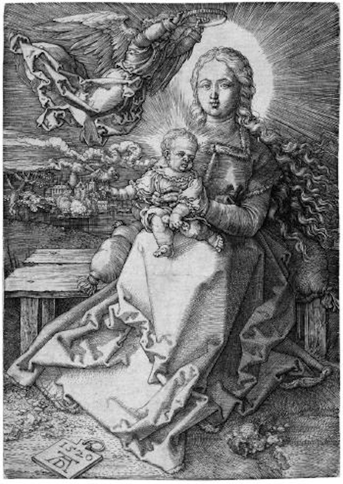 Maria, von einem Engel gekrönt by Albrecht Dürer