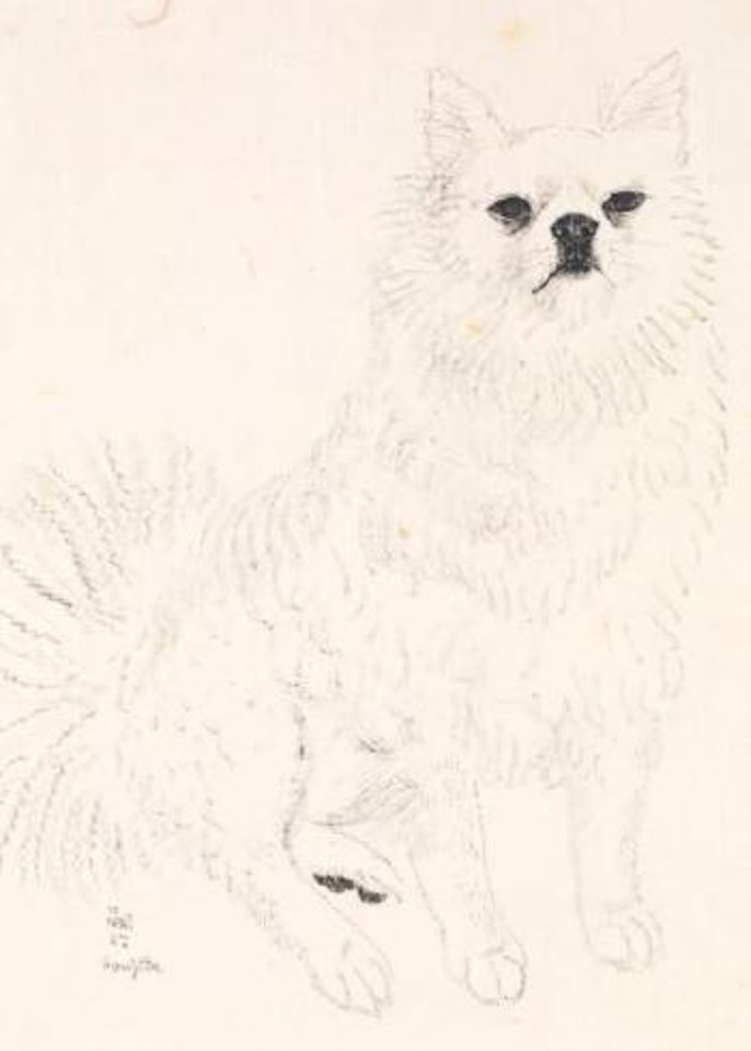 Chien assis by Leonard Tsuguharu Foujita
