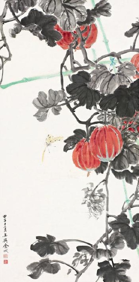 Butterfly and melon by Jin Cheng