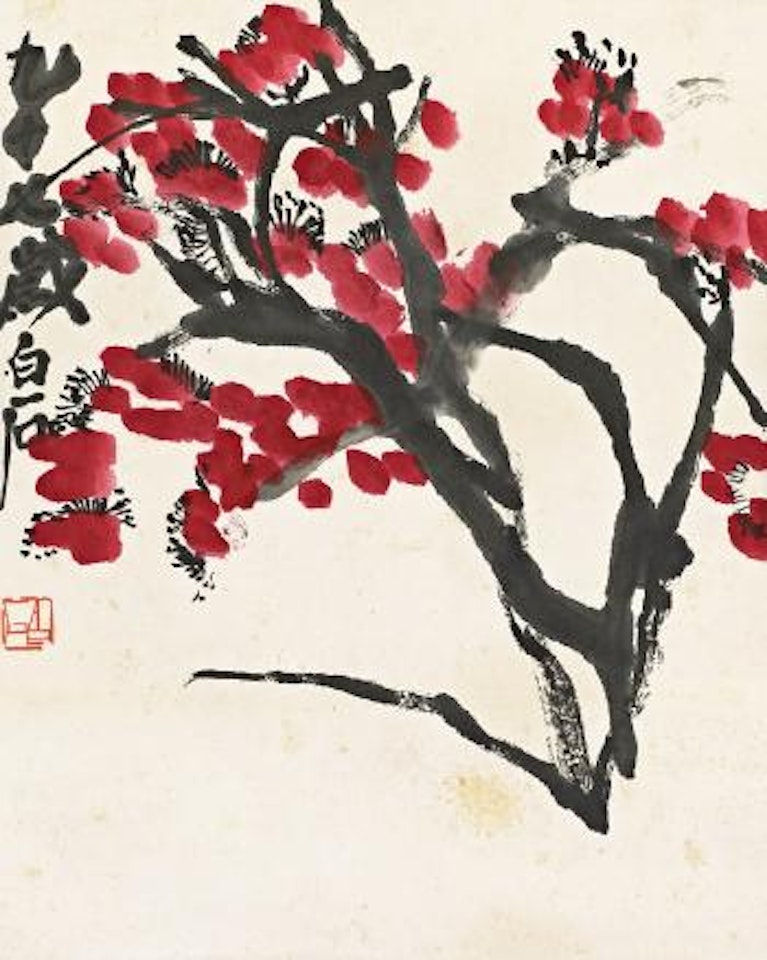 Red plum blossoms by Qi Baishi