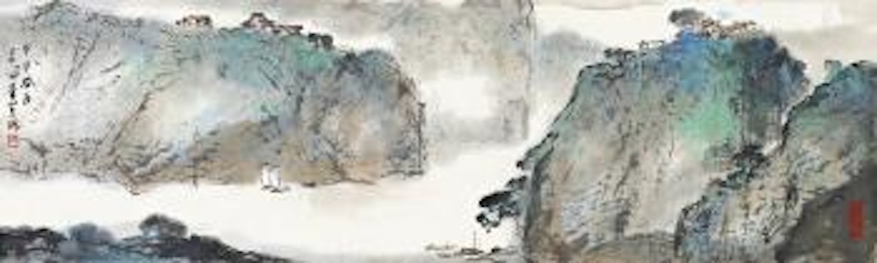 Boating in river by Yang Shanshen