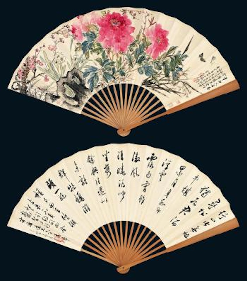 Flowers and butterflies by Wang Xuetao