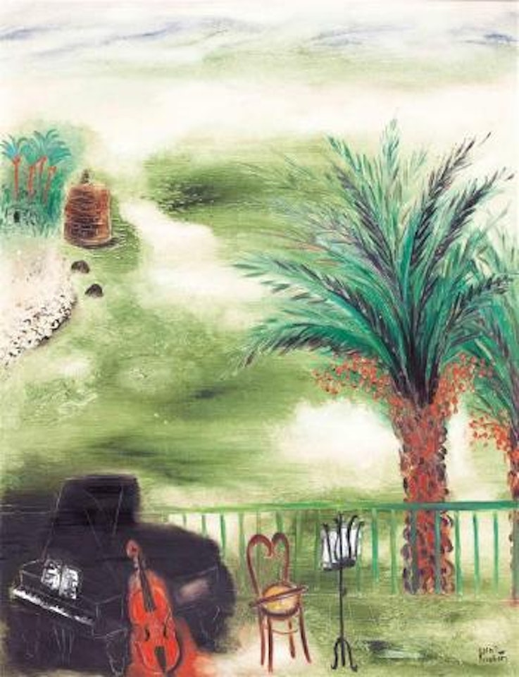 Musical interlude in Tiberias by Reuven Rubin