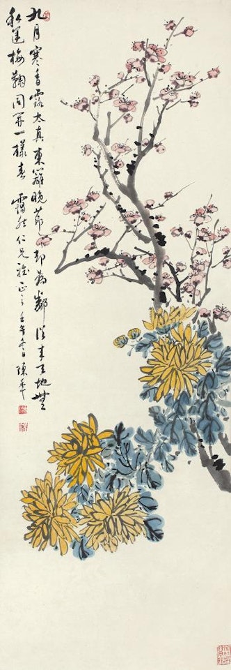 Plum And Chrysanthemum by Chen Banding