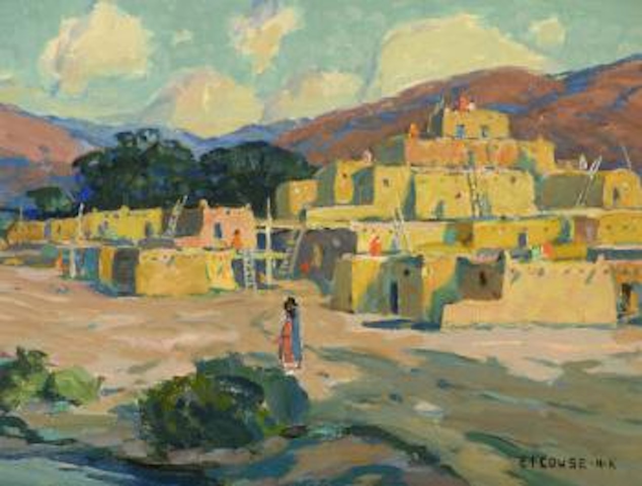 Taos Pueblo by E. Irving Couse