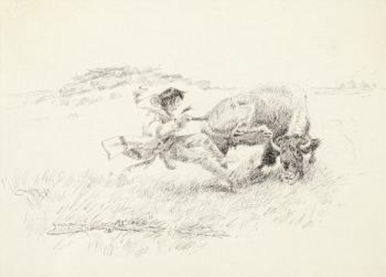 A Tail-Hold on a Buffalo by Charles M Russell