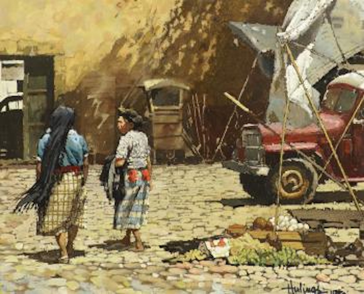 Windy Market Day. Country Lane. by Clark Hulings
