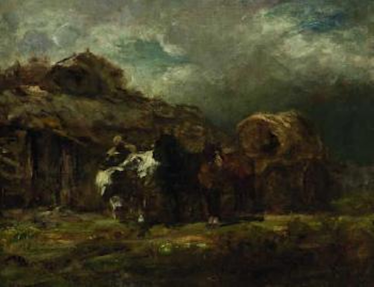 Unterkunft vor dem Unwetter by Adolf Schreyer